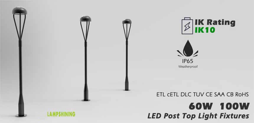 LED Post Top Light Fixtures 60w 100w