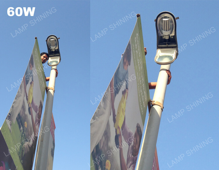 50W and 60W LED Corn Bulb Installed in Street Fixtures for Parking Lot.jpg