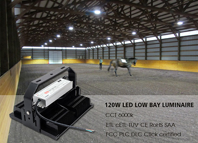 120W LED Low Bay Luminaire for Racecourse Lighting