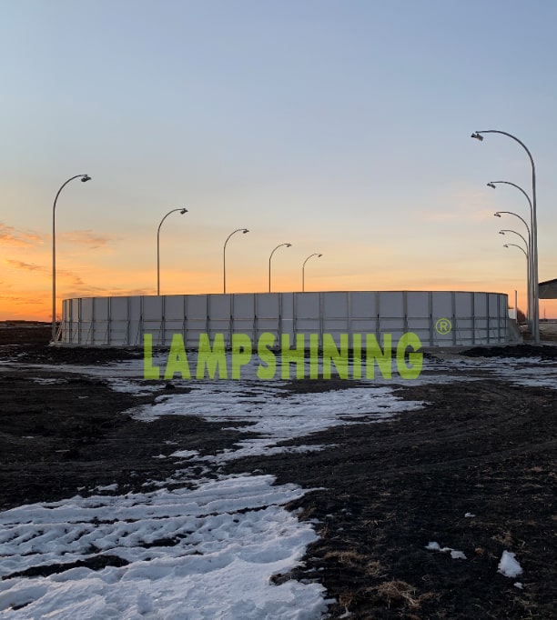 hockey rink led light installation