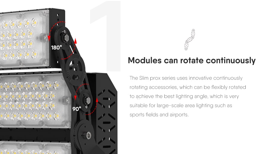 slim prox led high mast light Modules can rotate continuously