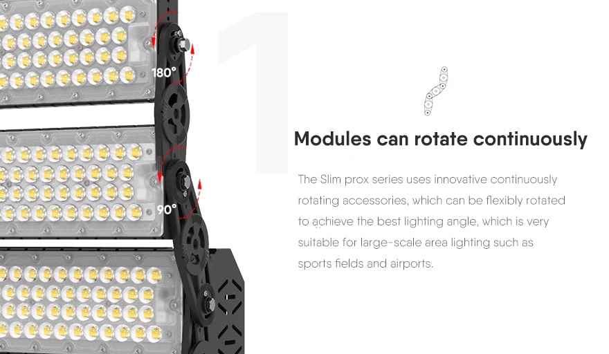 480W Slim ProX LED High Mast Light Modules can rotate continuously