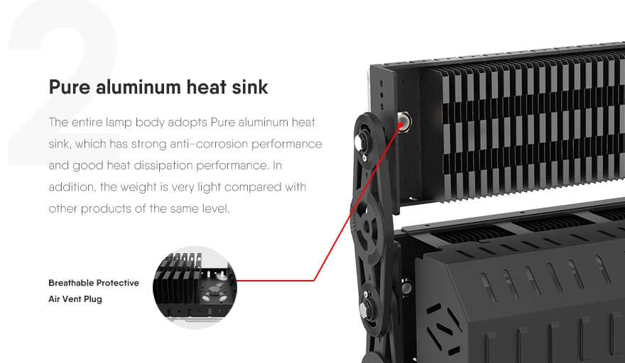 300W Slim ProX LED flood sports Light uses aluminum heat sink