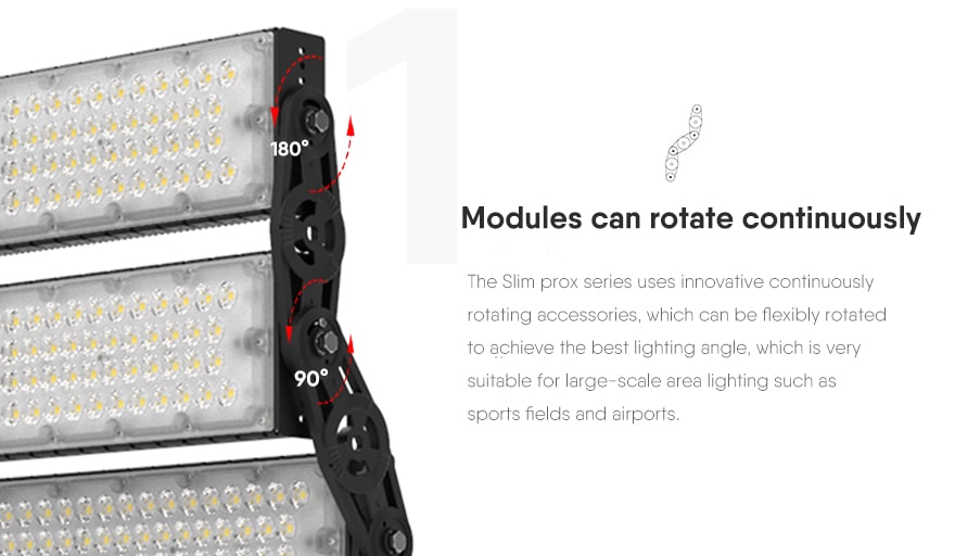 1440W Slim ProX LED High Mast Light Modules can rotate continuously