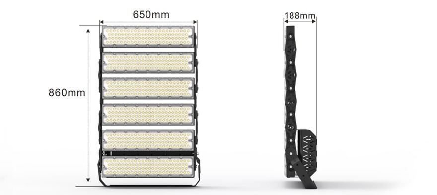 1440W Slim ProX LED High Mast Light size