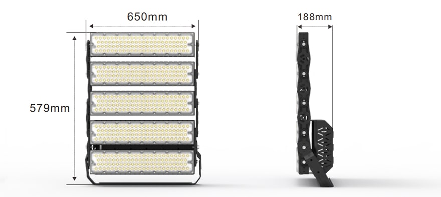 1200W Slim prox led high pole light size