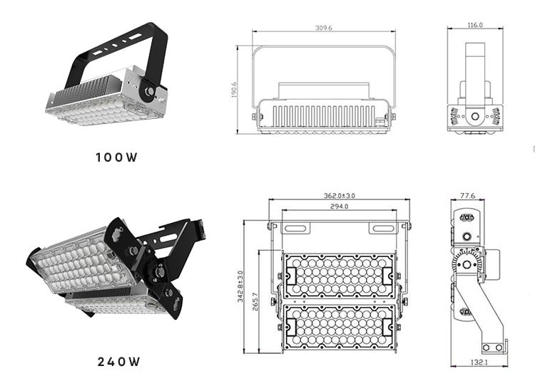 100w 240w LED High Mast Light