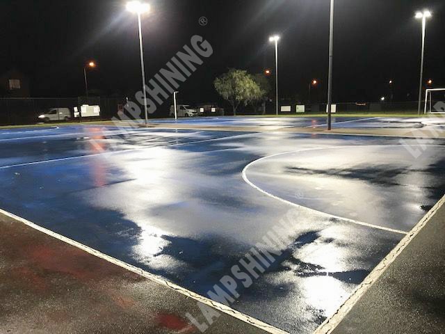 led flood light lit up netball courts