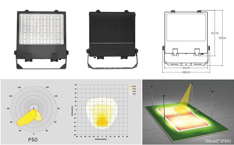 P50 beam angle 300w led flood lights fixtures