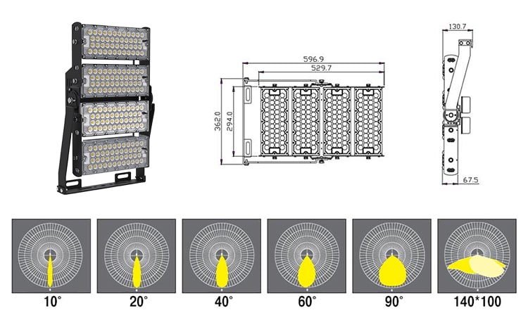 slim 400w led high mast light