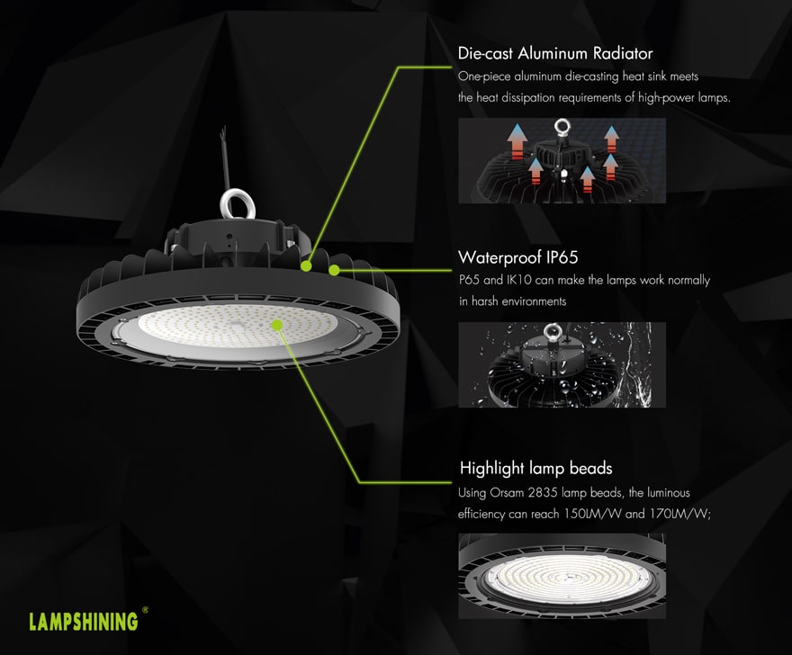Ultra Slim 400W UFO LED High Bay Light features