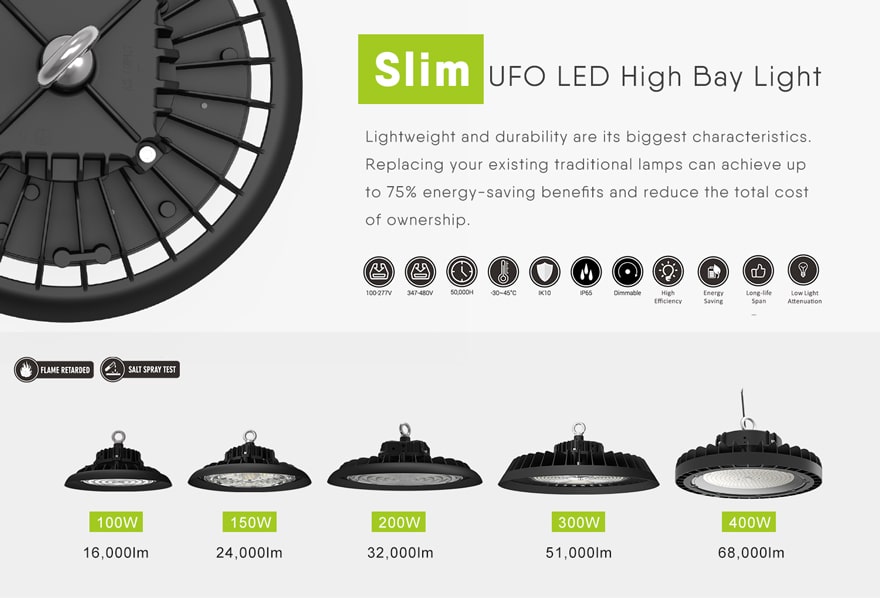 100W Slim UFO LED High Bay Light