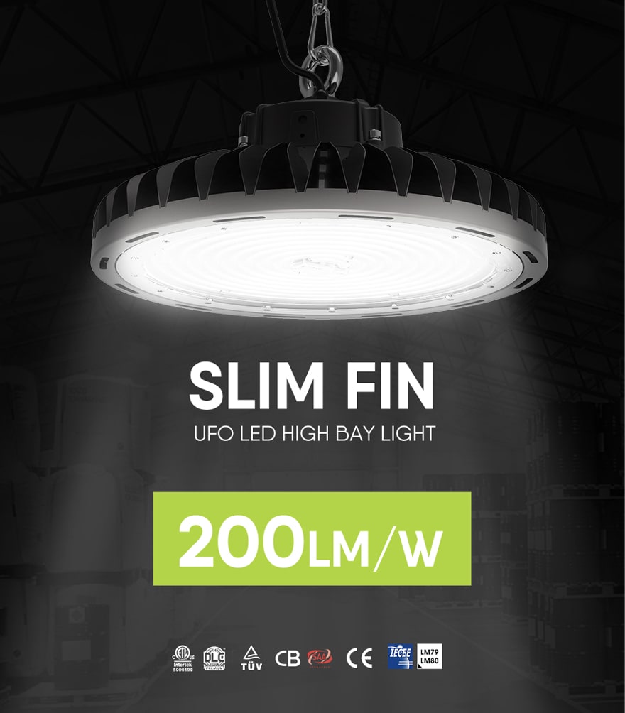 240W Dimmable Slim Fin UFO LED High Bay Light