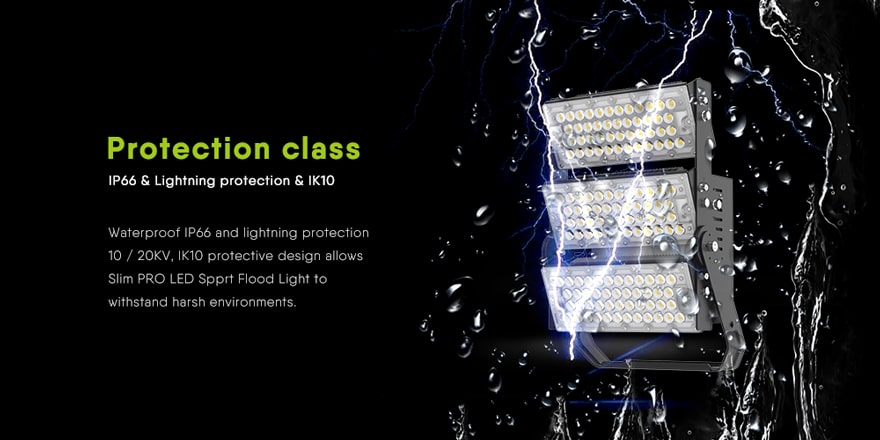 300W Slim Pro LED sports Flood Light ip66 ik10 protection class