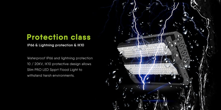 Slim Pro 400W led flood light ip66 & ik08 protection class