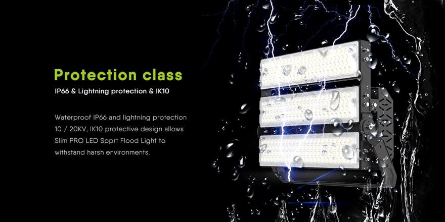 Slim Pro 720W LED Sports Lighting IP66 & IK10 Protection class