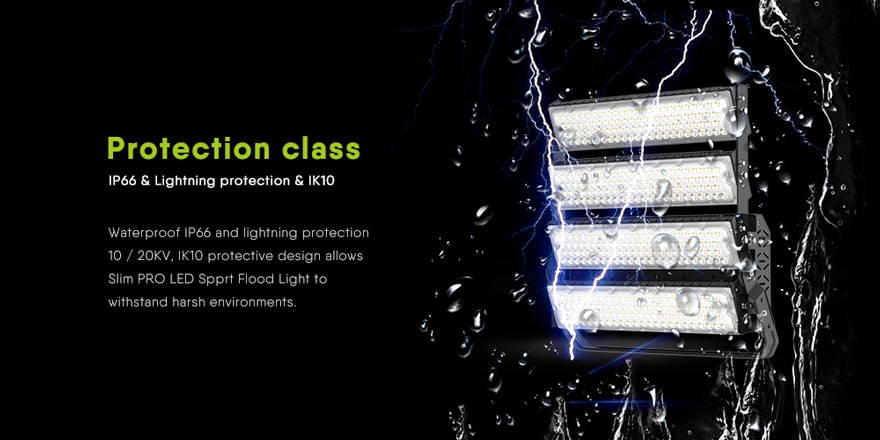 Slim Pro 800W LED sport Light ip66 & ik10 protection class