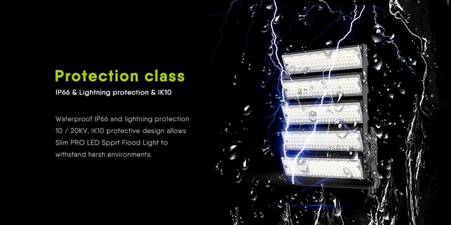 Slim Pro 1000W LED sports Light ip66 & ik10 protection class