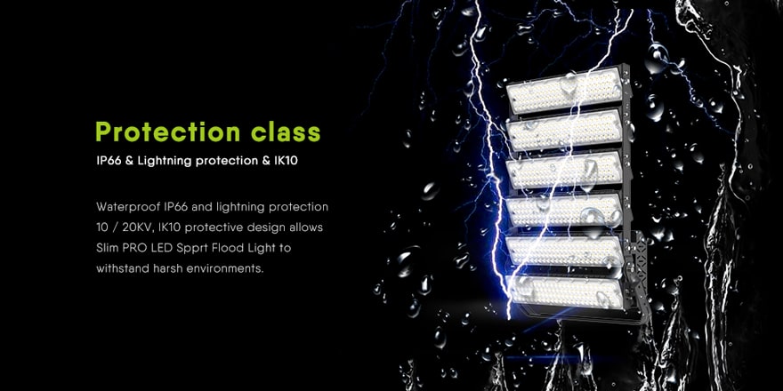 Slim Pro 1440W led sports light ip66 & ik10 protection class