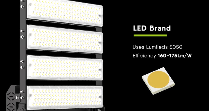 Slim Pro 1000W LED sports Light uses lumileds 5050