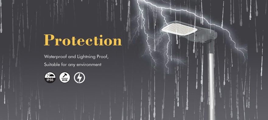 300w led street lights waterproof and lightning proof