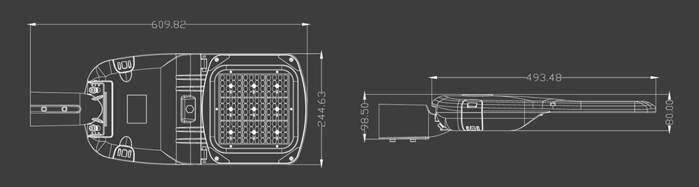 40W Streamlined Pluto LED Street Light Fixtures