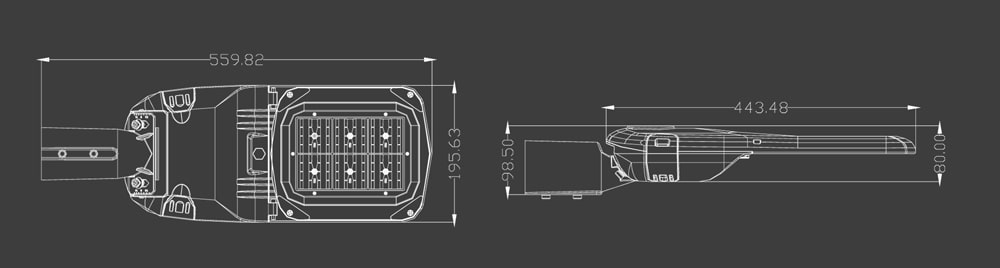 40W Streamlined Pluto LED Street Light Fixtures