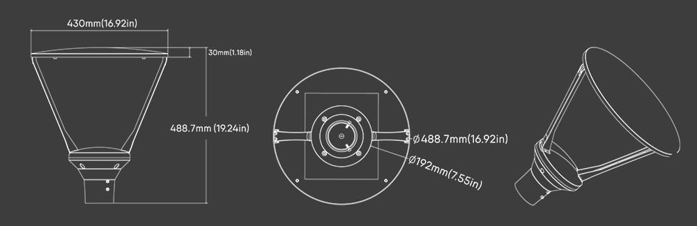 skyscraper led post top light size