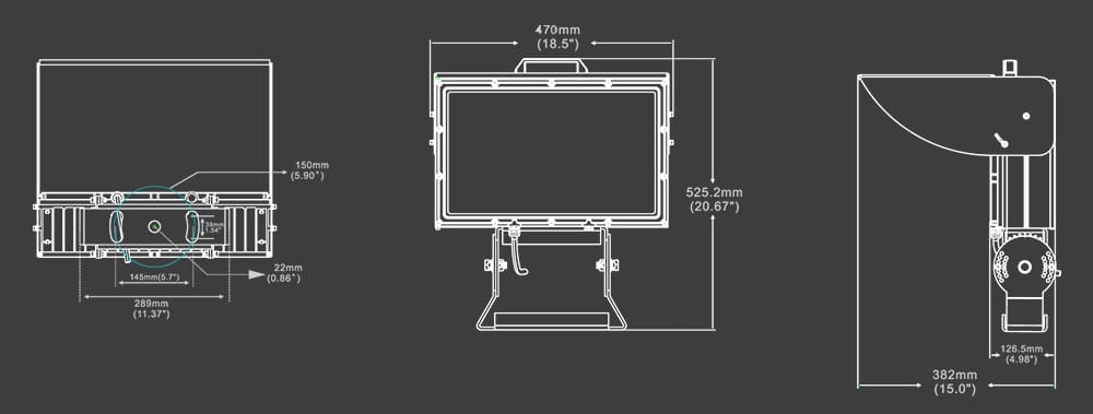 500w alpha led stadium light size