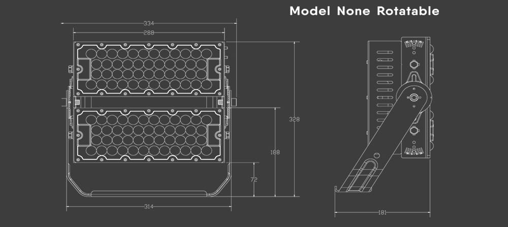 200W Module LED Flood Light size