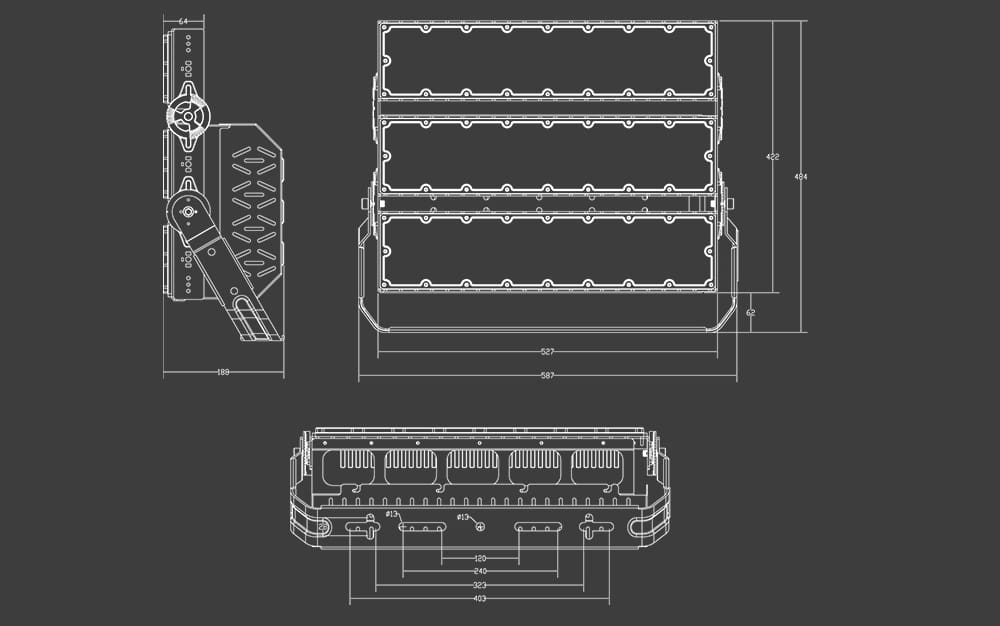 600W 720W LED Stadium Light size