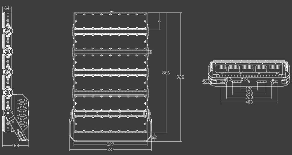 1440W LED Sports Lights size