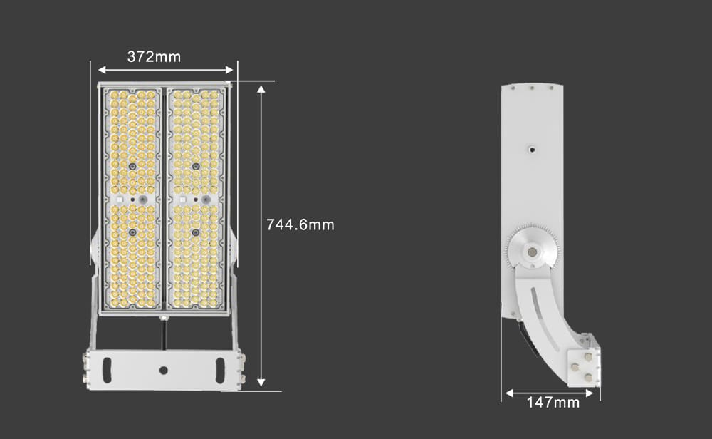 400W 480W 600W Module Flood LED Light size