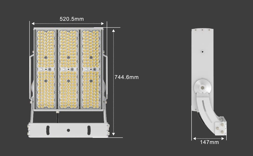 600W 720W 900W LED High Pole Light size