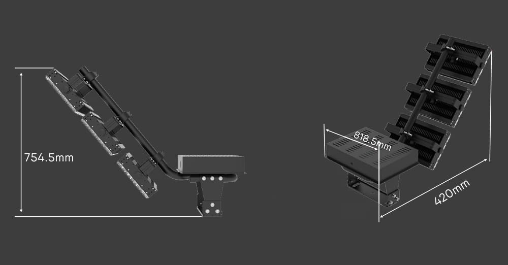 720W Dragonfly Max LED Area High Mast Light size