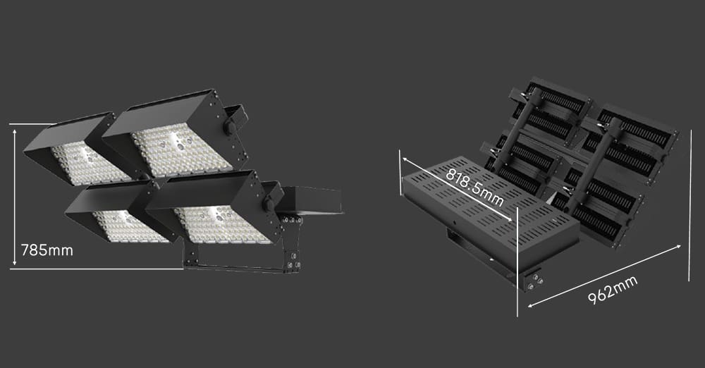 1200W dragonfly max LED High Mast Light size