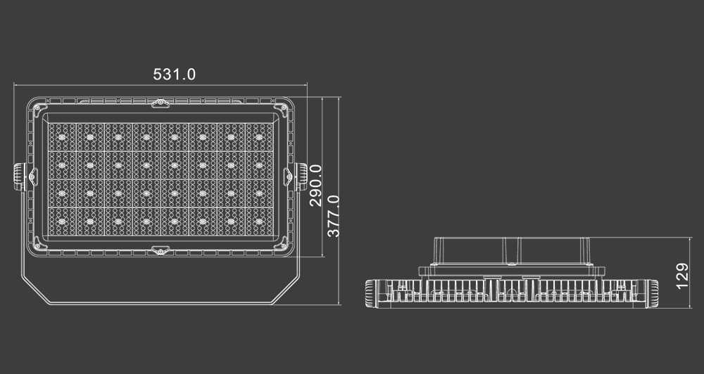 400W ultra LED Stadium Flood Light size