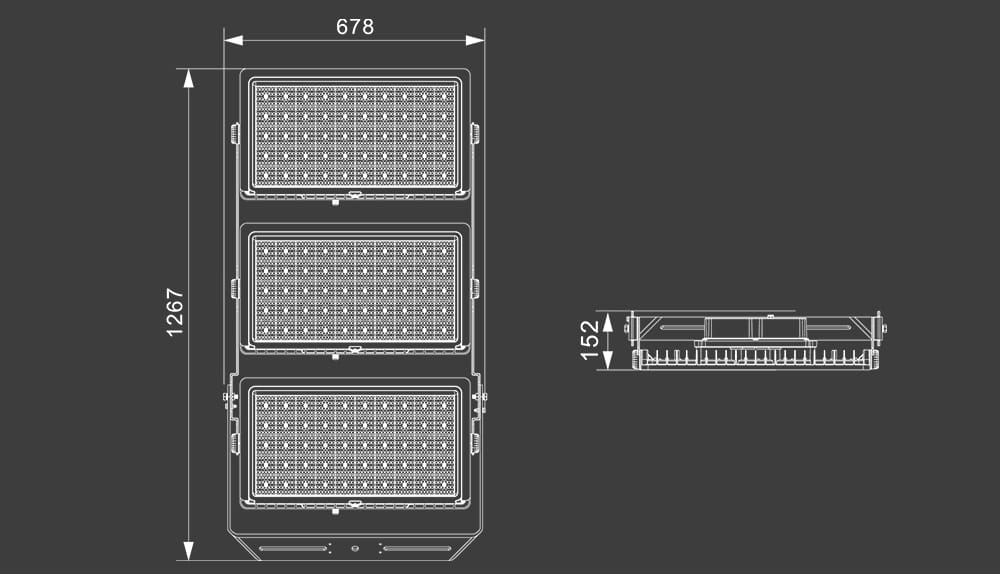 1440W ultra LED High Mast Light size