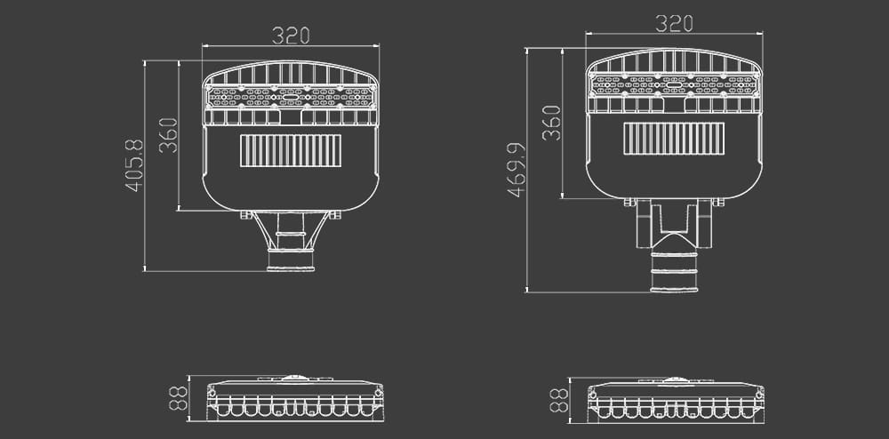 venus 50w LED Street Light size