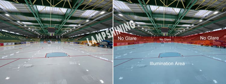 960W Slim Plus P50 Anti Glare LED Sports Light for Ice Rink