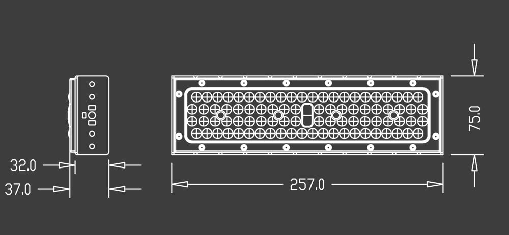 50W Slim ProE LED Module Light size