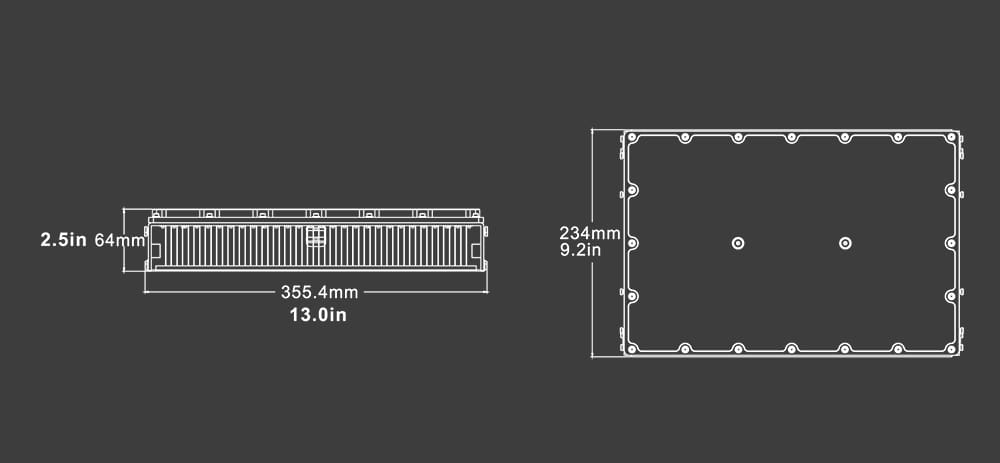 2200W/240W/300W Dragon MAX LED Light Module size