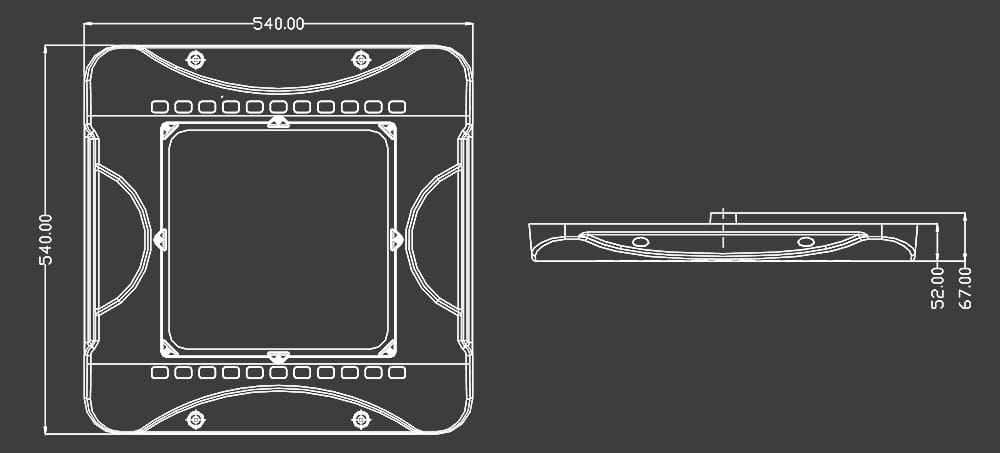 200W LED Canopy Light size