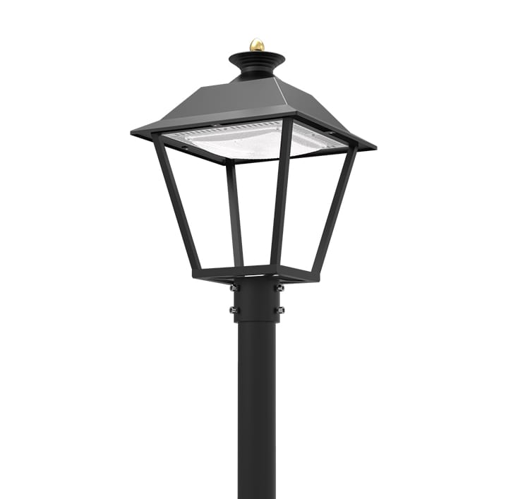 20W 2800lm LED 120 Degree Post top Luminaire - 4m Pole Outdoor Light is equivalent to 60W MH lamp