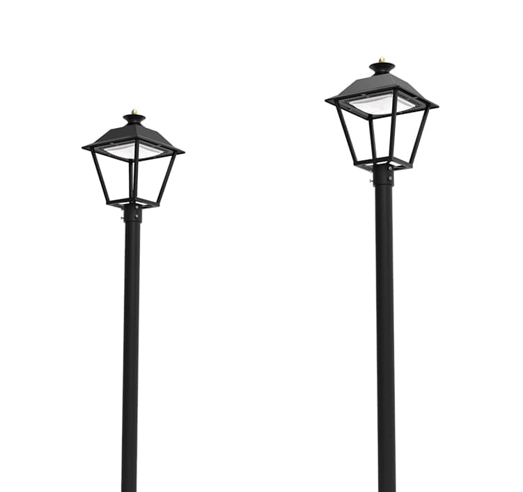 20W 2800lm LED 120 Degree Post top Luminaire - 4m Pole Outdoor Light is equivalent to 60W MH lamp