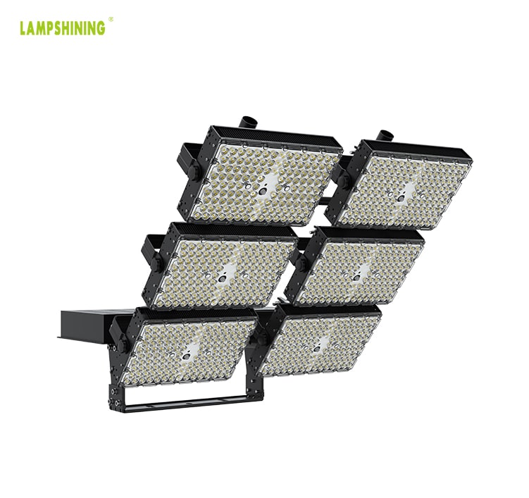 LED Stadium Light 1440W - Adjustable 6 Module Outdoor Waterproof Flood Light - 3000W Equivalent