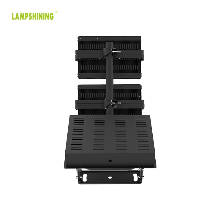 LED Area Flood Light Fixture 600W -  2 Module Black Rotatable 170Lm/W Outdoor Pole Uniform Illumination