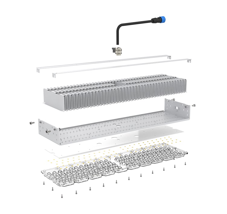 300W LED Fin Module Light, Waterproof Lumileds 5050 160Lm/W Area Light