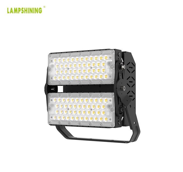 200W 35,000lm LED Flood Light - DLC TUV IP66 Black Bracket Rotatable 100-277V Uniformity Sport Light