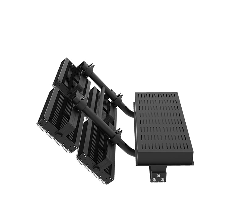 800W LED High Mast Light, 200Lm/W High uniformity Black Aluminum 4 Modules Waterproof Light